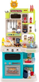 Cozinha Brincar para crianças com luzes, sons, fogão a vapor realista, lava-louças e 95 acessórios. Brinquedo educativo para crianças a partir dos 3 a