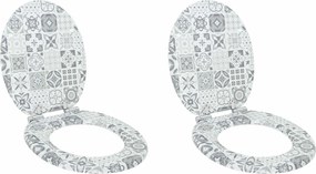 vidaXL Assento de Sanitário com Fechamento Suave 2 pcs 44 x 38 cm
