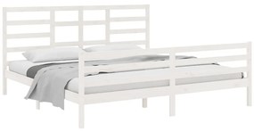 Estrutura de cama 200x200 cm madeira maciça branco