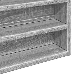 Armário vitrine 100x8,5x50 cm derivados de madeira cinza sonoma