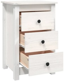 Mesa de cabeceira 40x35x61,5 cm madeira de pinho maciça branco