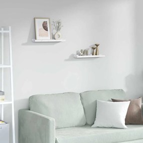 vidaXL Prateleira de Parede 2 pcs Mármore Branco 40 x 9 x 3 cm
