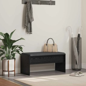 vidaXL Banco de Hall com almofada Carvalho Preto 83 x 38 x 40 cm