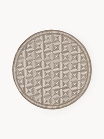 Tapete redondo reversível para interior e exterior com padrão de losangos Reddy