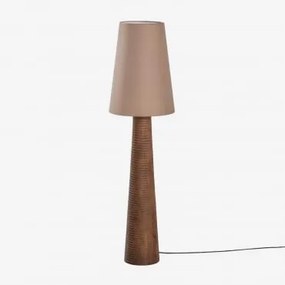 Luminária De Chão Em Madeira De Manga Malva ↑70 Cm & Moka Brown 30 Cm Mallorca - Sklum