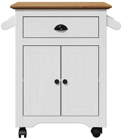 Carrinho de cozinha BODO branco e castanho 72x45x80 cm