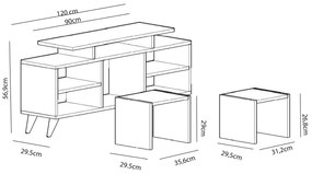 Móvel de TV Kutay – Branco – 120 cm x 56,9 cm x 29,5 cm