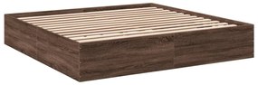 Estrutura de cama 200x200cm derivados madeira carvalho castanho