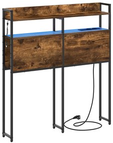 Cabeceira de armazenamento Carvalho fumê 90 cm