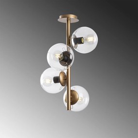 Chandelier Faze – Dourado – Diâmetro 32 cm, Altura 53 cm