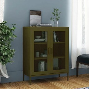 Armário de arrumação aço 80x35x101,5 cm verde-azeitona
