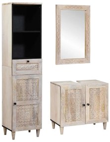 vidaXL Conjunto de Móveis para Banheiro com gaveta 3 pcs Branco