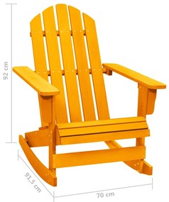 Cadeira Adirondack de baloiçar p/ jardim abeto maciço laranja
