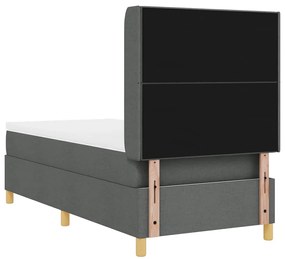 Cama Box com Colchão e LED vidaXL Cinza Escuro 90x200 cm Tecido