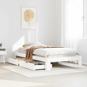 vidaXL Cama sem colchão 90x200 cm madeira de pinho maciça branco