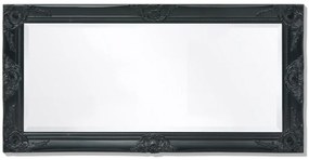 Espelho de parede, estilo barroco, 100x50 cm, preto