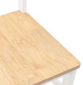 Cadeiras de jantar 2 pcs madeira de seringueira maciça branco