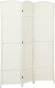 HOMCOM Separador de Ambientes de 3 Painéis Biombo Dobrável 135x180 cm Polipropileno Branco | Aosom Portugal