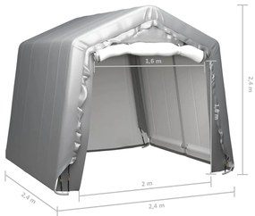 Tenda de armazenamento 240x240 cm aço cinzento