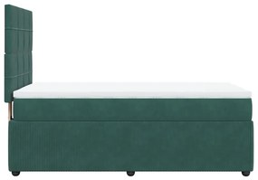 Cama com molas/colchão 80x200 cm veludo verde-escuro