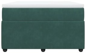 Cama boxspring com colchão 120x190 cm veludo verde-escuro