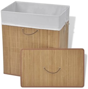 Cesto retangular para roupa suja bambu natural