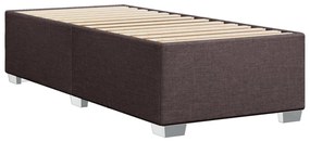 Estrutura de cama sem colchão 90x190 cm tecido castanho-escuro