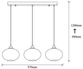 Chandelier Smoked – Fume – 97 x 97 cm