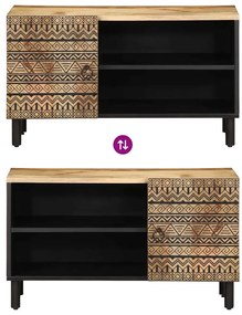 Móvel de TV 80x33,5x46 cm madeira mangueira áspera maciça preto