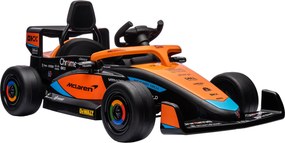 AIYAPLAY Carro elétrico infantil McLaren Fórmula-1, incl. controle remoto, música, para 3-5 anos, Laranja | Aosom Portugal