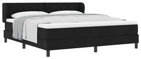 Cama Box Spring vidaXL com Colchão Preto 180x200 cm Tecido
