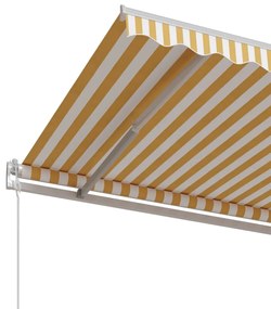 Toldo retrátil automático 350x250 cm amarelo e branco