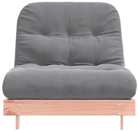 Sofá-cama futon com colchão 80x206x11 cm madeira douglas maciça