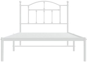 Estrutura de cama com cabeceira 100x190 cm metal branco