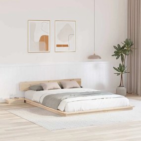 vidaXL Estrado de cama com mesas de cabeceira 160x200cm Madeira Maciça