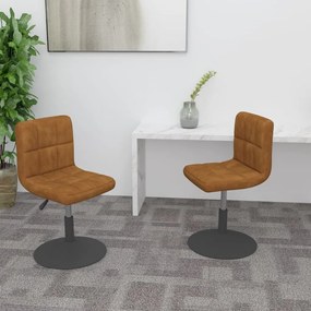 vidaXL Cadeiras de jantar giratórias 2 pcs veludo castanho