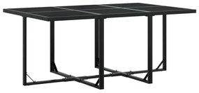 11 pcs conjunto de jantar p/ jardim c/ almofadões vime PE preto