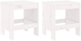 3 pcs conj. bistrô para jardim madeira de pinho maciça branco