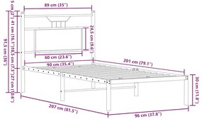 Estrutura cama s/ colchão derivados de madeira carvalho sonoma