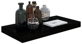 Prateleiras de parede suspensas 4 pcs 50x23x3,8cm MDF preto