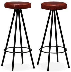 vidaXL Bancos de bar 2 pcs couro genuíno