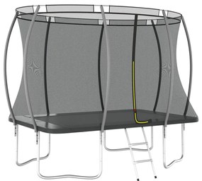 Conjunto de trampolim retangular 274x183x76 cm 150 kg