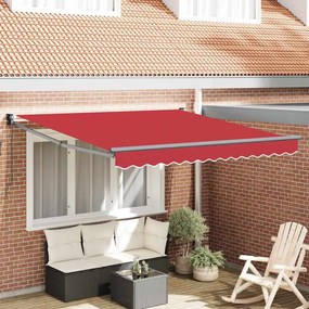 vidaXL Toldo Retrátil Manual Vermelho 300x250 cm
