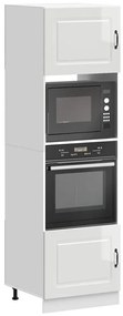 vidaXL Armários forno 2pcs Lucca derivados de madeira branco brilhante