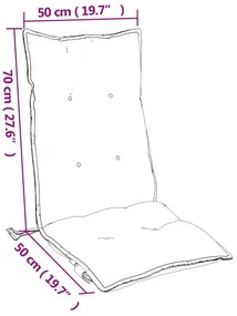 Almofadões p/ cadeira encosto alto 2 pcs tecido oxford preto