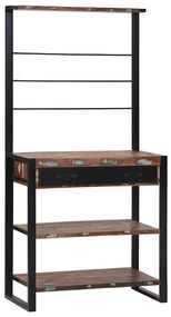 Suporte de Cozinha Multicolorido 80x40x160 cm Madeira Reclamada Sólida