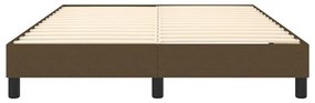 Estrutura de cama sem colchão 140x200 cm tecido castanho-escuro