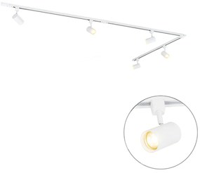 LED Sistema de calhas inteligente branco monofásico com 5 luzes incluindo WiFi GU10 - Iconic Jeana Moderno