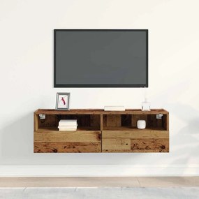 Armário de Parede para TV vidaXL Madeira Antiga 100x30x30 cm Madeira E