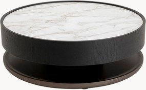 Mesa de centro redonda em madeira com tampo com aspeto de mármore Phoenix
